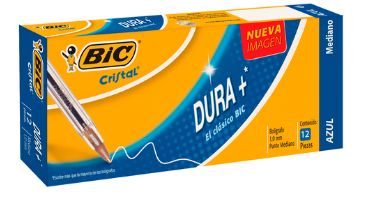 Boligrafo Cristal Dura+ Azul caja 12 piezas