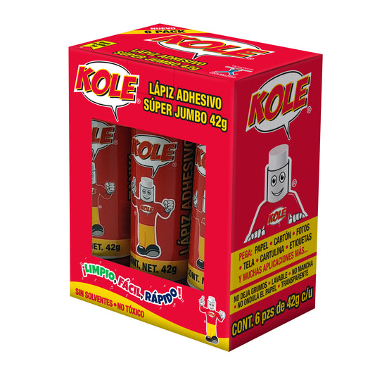 LAPIZ ADHESIVO KOLE 42 G CHAROLA C/6 PZA