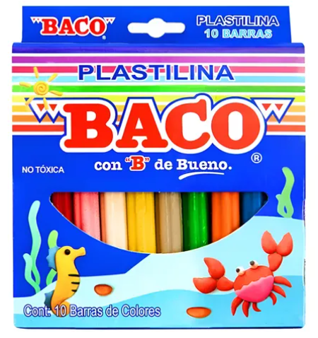 Plastilina Baco 10 Barras de colores